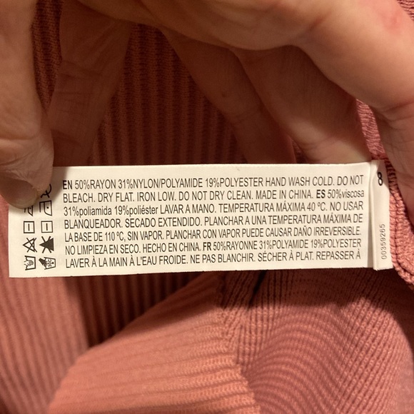 NWT Forever 21 Rose Ribbed Bodycon Thick Knit Dress - Picture 9 of 9